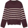 Vero Moda Saba Stripe Sweater In Brown