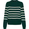 Vero Moda Saba Stripe Sweater In Green