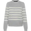 Vero Moda Saba Stripe Sweater In Light Grey Melange