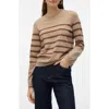 Vero Moda Saba Stripe Sweater In Silver Mink Stripes