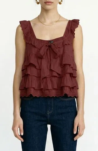 Vero Moda Sandy Sleeveless Layered Top In Burgundy