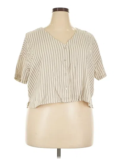 Vero Moda Short Sleeve Blouse In Neutral