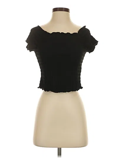 Pre-owned Vero Moda Short Sleeve Top Black Strapless Neckline Tops