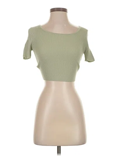 Pre-owned Vero Moda Short Sleeve Top Green Sweetheart Neckline Tops