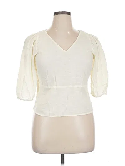 Pre-owned Vero Moda Short Sleeve Top Ivory Sweetheart Neckline Tops In White