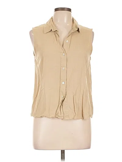 Pre-owned Vero Moda Sleeveless Button Down Shirt In Tan