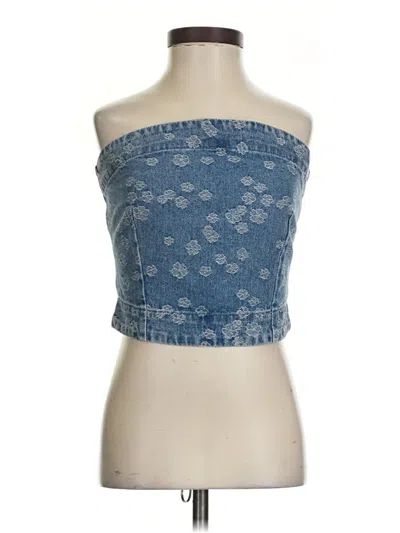 Vero Moda Sleeveless Top Blue Strapless Neckline Tops