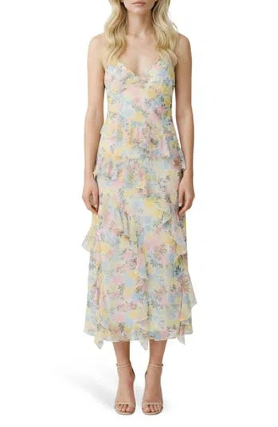 Vero Moda Smilla Ruffle Midi Dress In Multi