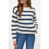 Vero Moda Stripe Button Shoulder Crop Sweater In Multi