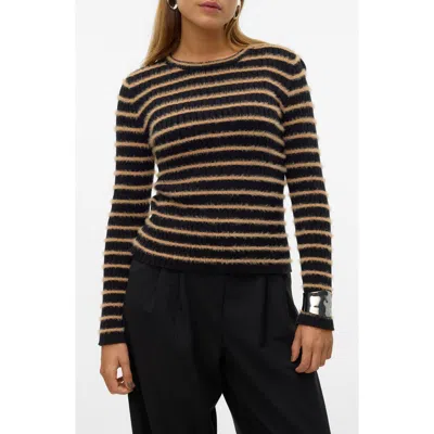 Vero Moda Stripe Sweater In Black
