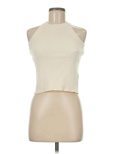 Pre-owned Vero Moda Tank Top Ivory Halter Neckline Tops In White