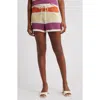 Vero Moda True Stripe Open Stitch Sweater Drawstring Shorts In Multi
