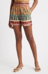 Vero Moda Truly Tropical High Waist Cotton Shorts In Multi