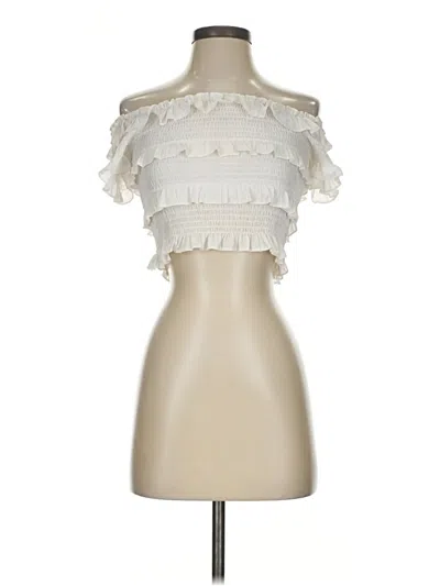 Pre-owned Vero Moda Tube Top Ivory Strapless Neckline Tops