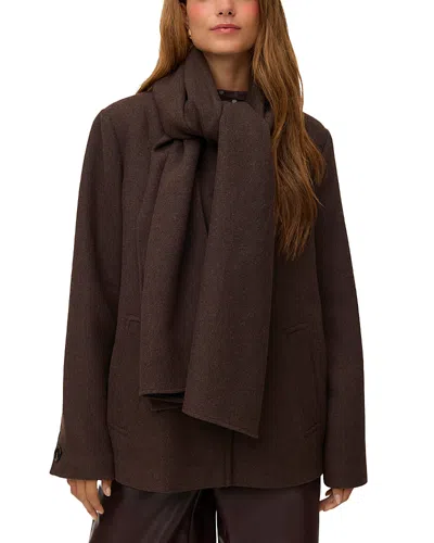 Vero Moda Unalaura Scarf Neck Coat In Brown