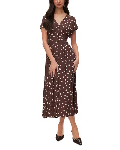 Vero Moda V Neck Dolman Sleeve Dress In Brown