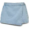 Vero Moda Vica Faux Wrap Denim Skort In Light Blue Denim