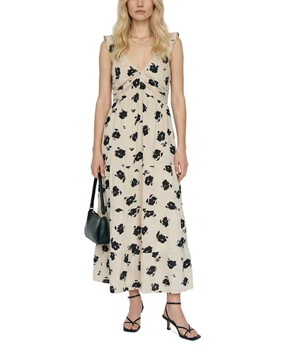 Vero Moda Vmdicthe Sleeveless Frill Ankle Dress In Animal Print