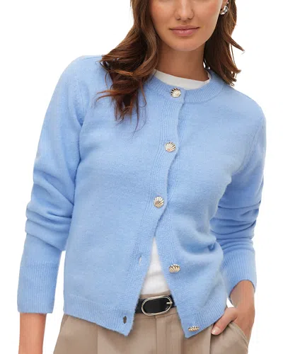 Vero Moda Vmfiona Long Sleeve Short Button Cardigan Sweater In Blue
