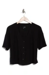Vero Moda Vmjesmilo Short Sleeve Button-up Shirt In Black