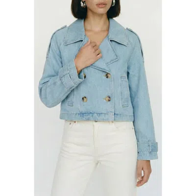 Vero Moda Vmlelou Short Trench Coat In Blue
