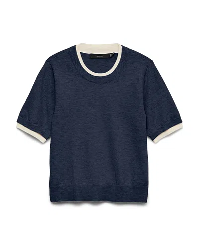 Vero Moda Vmwonderful Short Sleeve O Neck Sweater In Blue