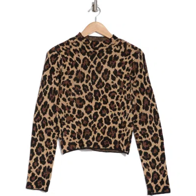 Vero Moda Whitta Animal Print Jacquard Sweater In Oatmeal Detail Leo J