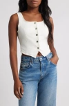 Vero Moda Wild Alinia Denim Corset Top In White