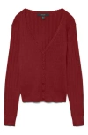 Vero Moda Willow Scallop Cardigan In Burgundy