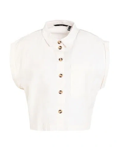 Vero Moda Woman Shirt Ivory Size Xl Linen, Cotton In Beige