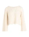 Vero Moda Woman Sweater Cream Size Xl Organic Cotton, Acrylic In White