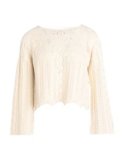 Vero Moda Woman Sweater Cream Size Xl Organic Cotton, Acrylic In White