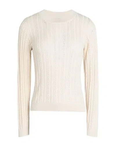 Vero Moda Woman Sweater Ivory Size L Cotton, Tencel Modal In White