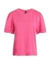 Vero Moda Woman T-shirt Fuchsia Size Xl Organic Cotton In Pink