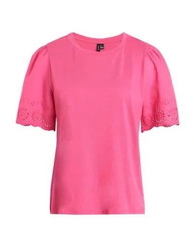 Vero Moda Woman T-shirt Fuchsia Size Xl Organic Cotton In Pink