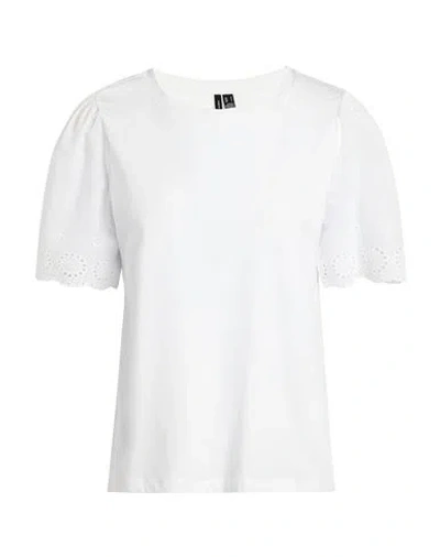 Vero Moda Woman T-shirt White Size Xl Organic Cotton In White