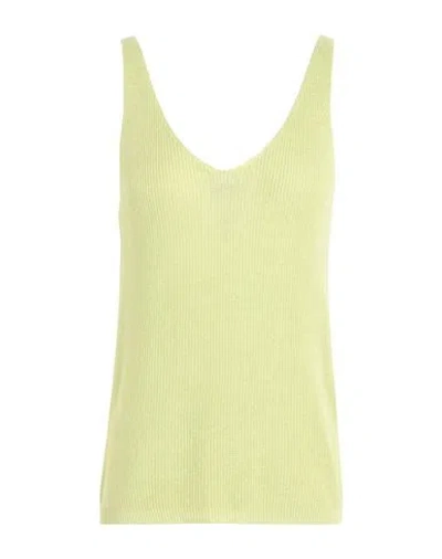 Vero Moda Woman Top Acid Green Size Xl Ecovero Viscose, Acrylic, Cotton In Yellow