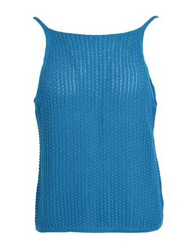 Vero Moda Woman Top Azure Size Xl Cotton In Blue