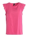 Vero Moda Woman Top Fuchsia Size L Organic Cotton In Pink