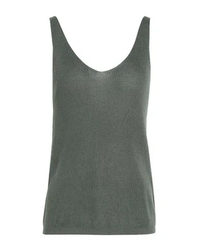 Vero Moda Woman Top Military Green Size M Ecovero Viscose, Acrylic, Cotton In Green