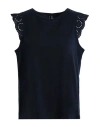 Vero Moda Woman Top Navy Blue Size Xl Organic Cotton