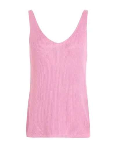 Vero Moda Woman Top Pink Size Xl Ecovero Viscose, Acrylic, Cotton