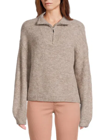 Vero Moda Women's Awsome Drop Shoulder Pullover In Moon Rock