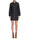 Vero Moda Women's Belted Denim Mini Shirtdress In Dark Blue