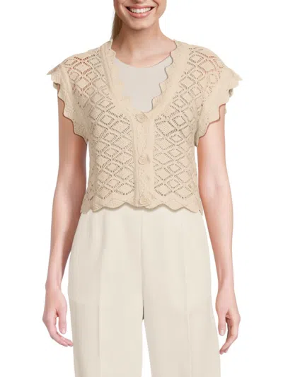 Vero Moda Women's Celia Knit Button Top In Birch