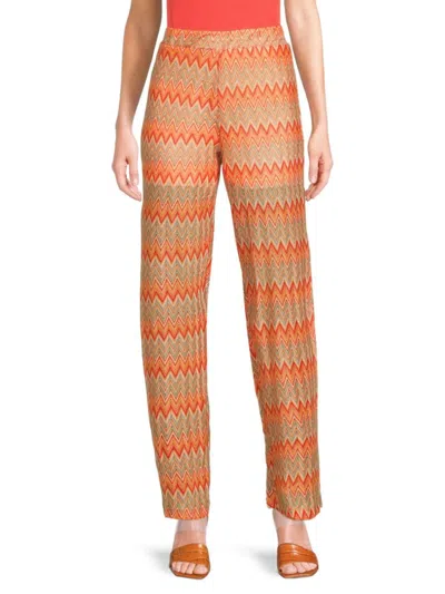 Vero Moda Women's Chevron Knit High-waist Straight Pants