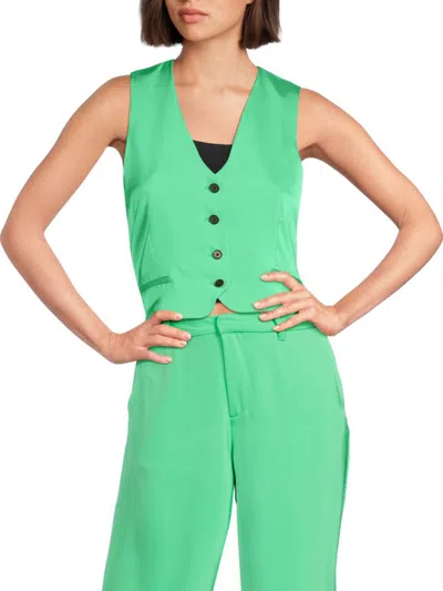Vero Moda Women's Crop Vest In Jade Green