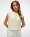 Vero Moda Danna Distressed Sleeveless Sweater In Birch