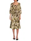 Vero Moda Women's Dicthe Printed Cotton Midi-dress In Snow White Multi