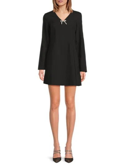 Vero Moda Women's Embellished Bow Mini Dress In Black